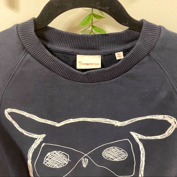 Navy Owl Sweatshirt Designed by Knowledge Cotton Apparel men’s sweater - Picture 8 of 8